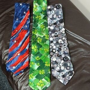 J. Garcia Vibrant Tie Collection - Blue, Green, Gray